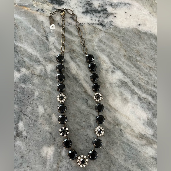 MARIANA JET BLACK CRYSTAL & CLEAR NECKLACE - Picture 6 of 11